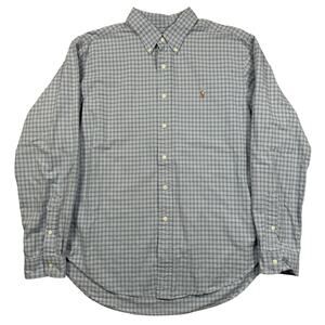 Ralph Lauren Shirt Mens XL Classic Fit‎ Plaid Blue Button Down Long Sleeve Flesh